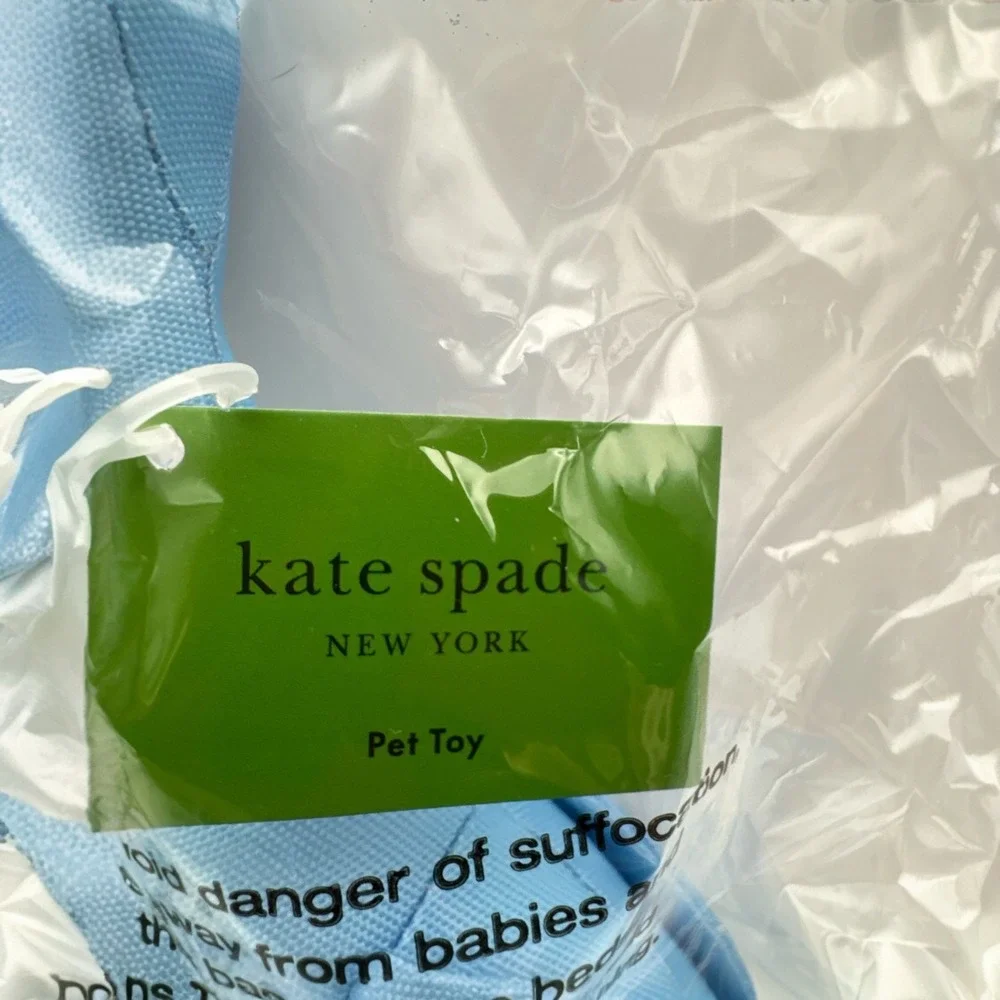 Kate Spade‎ New York Blue Duck Goose Dog Pet Plush Squeaky Chew Toy NWT